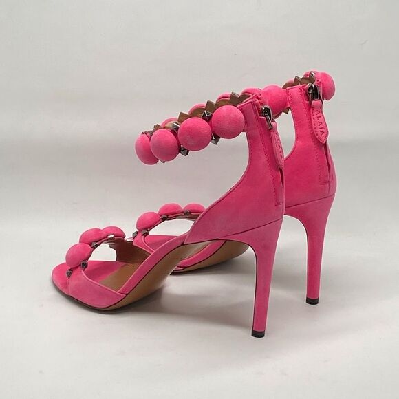 Alaia Bombe 90 Ankle-Strap Studded Suede Leather Sandals size 38.5 - Picture 12 of 16